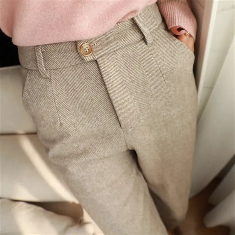 Winter Woolen Pants Women