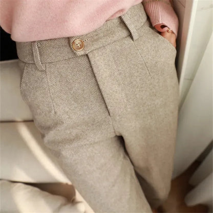 Winter Woolen Pants Women