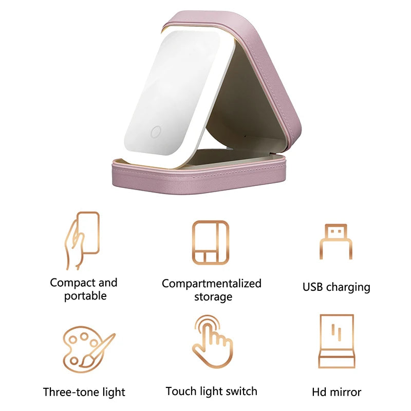 Rechargeable Portable LED Makeup Mirror