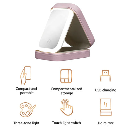 Rechargeable Portable LED Makeup Mirror